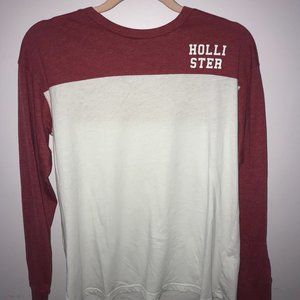 Red and White Long Sleeve Hollister Top